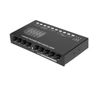 Wlauqueta 5-Bend Audio Equalizer, Adjustable 7 Band EQ Amplifier Graphic Equalizer with CD/AUX Input Switch, Black