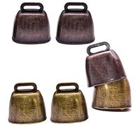 Wlauqueta 6 Pieces Metal Cow Bell, Bell Bell for Horse Sheep Thick Copper, Cow Bells Noise Manufacturers