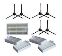 Wlauqueta 6x Side Brush + 5X Filter Suitable for Lidl 3000 A1 Robot Vacuum Cleaner Accessories Replacement
