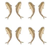 Wlauqueta 8 Pieces Resin Carp Gold Fish Wall Hanging Ornament Personality Fish Figurine for Restaurant Background Wall Decoration