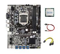 Wlauqueta B75 ETH 8XPCIE Mini Motherboard to USB + G630 Processor + 6 Pin to Dual 8 Pin Cable + LGA1155 Switch Cable B75 Motherboard