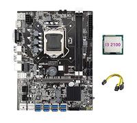 Wlauqueta B75 ETH Mini Motherboard 8XPCIE Adapter USB + I3 2100 CPU + 6Pin to Dual 8Pin Cable LGA1155 MSATA B75 Miner Motherboard