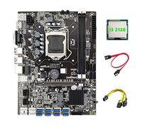 Wlauqueta B75 ETH Mining 8XPCIE Motherboard to USB + I3 2120 CPU + 6 Pin to Dual 8 Pin Cable + LGA1155 Cable B75 Motherboard