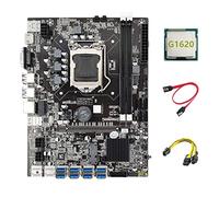 Wlauqueta B75 ETH Mining Motherboard 8XPCIE USB Adapter + G1620 CPU + 6 Pin to Dual 8 Pin Cable + Cable Motherboard LGA1155 B75 Miner