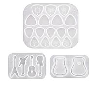 Wlauqueta Guitar Mould, Exquisite Resin Mould for Guitar Triangle Silicone Casting Key Ring for Melomaniacs