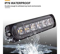 Wlauqueta LED Emergency Strobe Lights, 6 LED Emergency Warning Strobe Flashing Lights for Car Truck Off Road ATV SUV Pack of 2