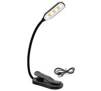 Wlauqueta Rechargeable Book Light Mini 7 LED Reading Light 3-Level Warm Cool White Flexible Easy Clip Lamp Read Night Reading Lamp