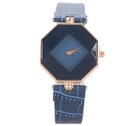 Wlauqueta Rhinestone Mirror Shape Quartz Watch Blue, Blue