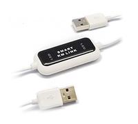 Wlauqueta USB 2.0 Smart KM Link PC to PC Keyboard Mouse Sync Sharing Data Link Extension Cable USB Data File Transfer Switch USB