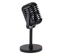 Wlauqueta Vintage Microphone Accessory, Plastic Fake Microphone, Retro Microphones for Costume and Role, Antique Microphone Scene
