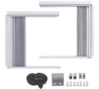 Wlauqueta Window Air Conditioner Side Panels with Frame, Adjustable Room AC Accordion Fill Curtain Kit Parts with Frame
