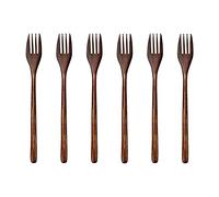 Wlauqueta Wooden Forks, 6 Pieces -Friendly Japanese Wood Salad Dinner Fork Dinnerware Adult