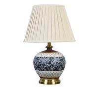 WLBHWL 22" Chinese Style Ceramic Table Lamp Traditional Bedside Desk Nightstand Lamp Classic Blue and White Porcelain Desk Lamps for Bedroom Living Room Office College Bookcase (Bulb Not Included