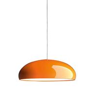 WLBHWL Art Deco Orange Pendant Light In Smooth Texture E26 Base Round Ceiling Chandelier Light For Bedroom Lights Acrylic Shade Adjustable Height Hanging Lamp For Dining Table