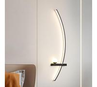 WLBHWL Black LED Wall Light Modern Metal Linear Wall Mounted Lamp Indoor Led Wall Sconce Lighting Indoor Wall Lamp For Living Room Bedroom Porch Hallway Bathroom Bedside