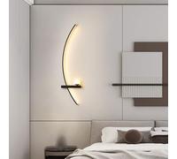 WLBHWL Black LED Wall Light Modern Metal Linear Wall Mounted Lamp Indoor Led Wall Sconce Lighting Indoor Wall Lamp For Living Room Bedroom Porch Hallway Bathroom Bedside