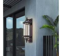 WLBHWL Black Outdoor Wall Lantern 22.8", Large Outside Farmhouse Wall Sconce Light Fixture, Industrial Wall Mount Light With Glass, Waterproof Modern Porch Lighting Exterior Lamp For House Garage