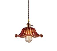 WLBHWL Glass Pendant Light, Vintage Pendant Lighting Fixtures With Glass Shade, Gold Brass Pendant Lights For Kitchen Island Dining Room Hallway Bedroom