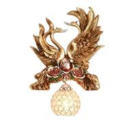 WLBHWL Modern Resin Swan Wall Lamp Creative Sconce Lights Decor with Globe Crystal Lampshade for Home Living Room Bedroom Porch Wall Mounted Lamp Farmhouse Resin Swan Couple Wall Lamp