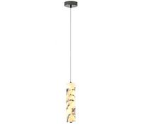 WLBHWL Natural Marble LED Pendant Light with 3000K Warm Light, Suitable for Dining Room, Bedside, Stone Long Tube Pendant Lamp for Kitchen Island Japandi Hanging Ceiling Lighting Fixture