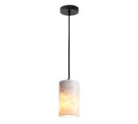 WLBHWL Natural Stone Shade Cylinder Pendant Light Marble Hainging Light Kit Retro Hanging Ceiling Lighting Fixture Nordic Pendant Lighting for Kitchen Island