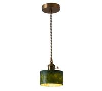 WLBHWL Nordic Natural Stone Pendant Light Green Small Mid Century Modern Hanging Ceiling Light Rustic Industrial Chandelier for Dining Room Table Kitchen Island Farmhouse Bedroom Bathroom