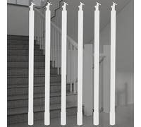 WLCGYD 30 36 42 48 51'' Metal Baluster Spindles, Interior Staircase Decks Banister Install Kit/Square Railing Post w/Bracket for Wooded Stairway Composite Steps(White 6 pcs,30in/76.2cm)