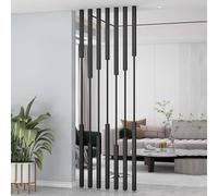 WLCGYD 7 Packs Room Divider Partition Post, 200 170 150 130 110 100 Cm Privacy Screens Columnar Adjustable, Separation Deviders Posts, White Gold Black(Black,H-200cm/78.7in/6.6ft)