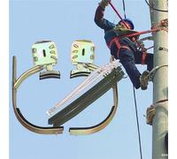WLCGYD Electrician's Pole Climber, Power/Utility/Metal/Flag/Telephone/Leather/High-altitude Pole Climbing Gear, with Replacement Foot Strap & Harness(350mm/13.8'')