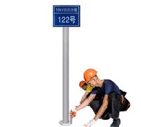 WLCGYD Galvanized Steel Post For Signs, 90 80 50 60 70 40 Inch Tall Road Street Sign Post for Street Patio Backyard Park and Monitors, Easy to Install(Dia 4''/10cm,100cm/39.4'')