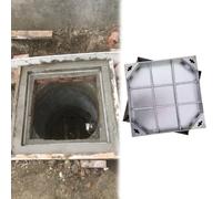 WLCGYD Square Recessed Manhole Cover 4 2 3 5 6 Inch, Pavement/Driveway/Patio/Yard Invisible Manhole Cover Large, Sewage Basin Cover, Well-hidden Well Cover(H-2in,26x26in)