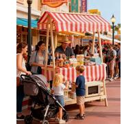 WLCGYD Street Food Stall Counter, Lightweight Market Stall Display Stand with Canopy - Commercial/Residential, Mobile Foldable Vendor Cart, 106x60cm 136x60cm(136x60cm/53.5x23.6in)