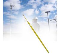 WLCGYD Telescopic Measuring Rod 6 8 10 12 15 18 M, Height Measuring Stick with Hook for Live Power Line/Telecom Tower, Non-Conductive(Yellow,10m)