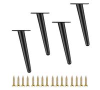 WLCNYL Adjustable 4 Pack Heavy Duty Desk Sofa Chair Legs - 650kg Load Capacity, 12cm Height, Black Round Tapered Design with Screws for Easy Replacement