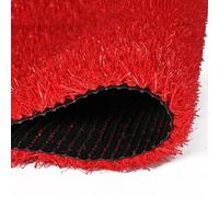 WLCNYL Artificial Grass Red Artificial Grass, Fake Grass, Height 2.5 cm, Realistic Artificial Grass with Drainage Holes for Indoor and Outdoor (Size: 2 x 3 m)