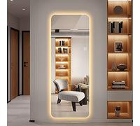 WLCNYL LED Lighted Wall Mounted Mirror, Full-Length Mirror with 3 Color Dimmable Lighting for Bedroom Living Room Locker Room (Size : 35x120cm/14x47in)