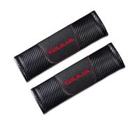 WLCYX 2PCS Car Seats Belt Padding Covers for Alfa Romeo Giulia Carbon Fiber Seat Belt Pads Seatbelt Shoulder Strap Breathable Covers Accessories,Red style