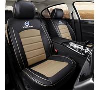 WLCYX Leather Custom Car Seat Cover Sets for Volvo XC60 2015 2016 2017 Full Sets PU Leather Waterproof Full Encirclement All Weather Accessories,Blackbeige