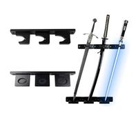 WLDDFF Sword Wall Mount Display Stand Vertical Hangers for Holding Katana, Lightsaber, Samurai, Axe (3 Holes)