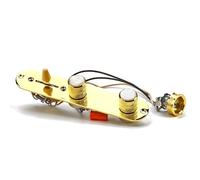 WLDJXLGL Electric Guitar Pro Loaded Control Plate Guitar Pre-Wired 3-Way Replacement Tone With White Shell Knob for Telecaster Control Plate Electric Guitar-Gold