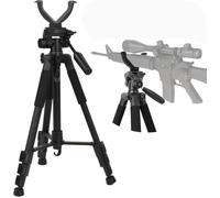 WLDOCA 1.5m Rifle Shooting Rest Tripod for Hunting Outdoor, V Yoke ＆ 360° Rotation, 21" - 59" Lightweight Aluminum Shooting Stick, Hands Free Operation