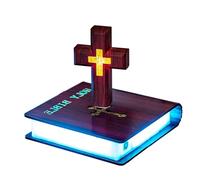 WLDOCA Maglev Cross Table Lamp Led Cross Ornament with Glowing Base Jesus Blessing Bible LED Light for Office Home Decor Birthday Gifts,A,1