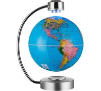 WLDOCA Magnetic Levitation Floating Globe with LED Lights, Maglev Globe 8" Anti-Gravity World Map Spinning Globe for Educational Home Office Desk Decor - Birthday Holiday Party Item