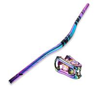 WLDOCA Rainbow Aluminium Alloy MTB Handlebar, 31.8mm*780mm, 25mm Rise, 400g, For XC DH Off-road Bikes