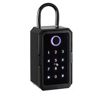 WLDOCA Smart Waterproof Key Safe Tuya/Ttlock Fingerprint Bluetooth Wifi Digital Key Box App Remote Access Wall Mount Combination Security Lockbox,tuya with gateway,A