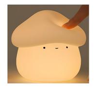 Wlerla Cute Mushroom Night Light - Silicone Bedside Lamp with Timer, USB Charging, Perfect Sleep Companion and Atmosphere Light Gift