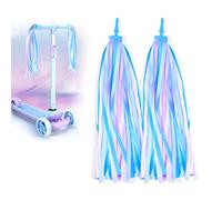 Wlertcop 1pair Bicycle Handlebar Streamers Scooter Scooter Handle Tassels Kids' Bikes Accessories Handle Bar Tassel Rainbow Tassels Forstreamers For Scoot Handgrip Children's Bike Micro Scooter (blue)
