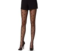 wlertcop Women's Black Patterned Tights Sexy Heart Tights 20 Denier