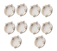 WLFRHD 10 Pack 6 Inch Wooden Tambourine Drums with Jingles Round Tambourine- Handheld Percussion Instrument for Kids, Church, KTV & Music Education