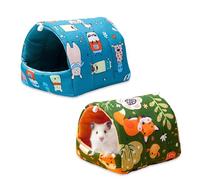 WLFRHD 2 Pack Guinea Pig Bed Hideout, Washable Small Animal House for Cage, Warm Sleep Cave for Dwarf Rabbits, Chinchillas, Hamsters, Hedgehogs, Ferrets, Bearded Dragons and Rats